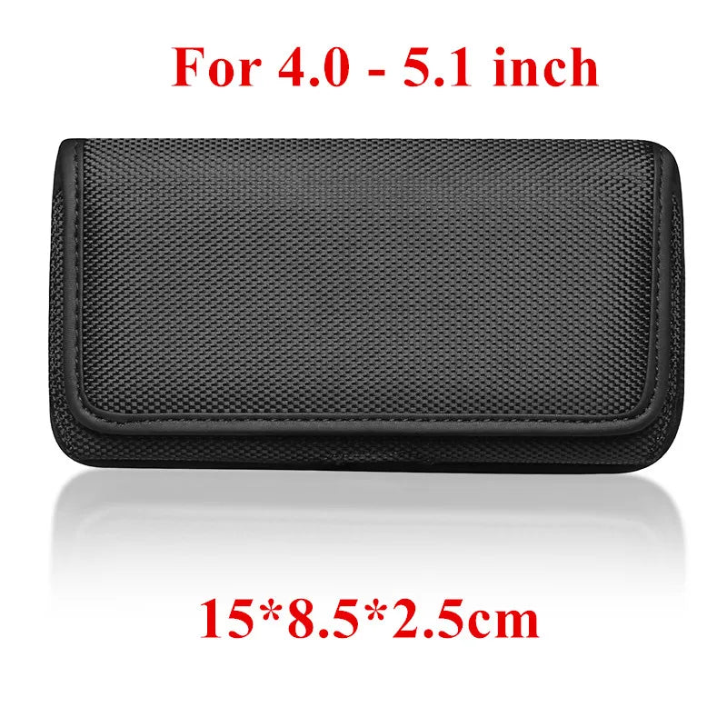 Funda de nailon para teléfono móvil con clip para cinturón de 3,5 a 6,3 pulgadas, funda de transporte, riñonera para iPhone 13, 12, Samsung Galaxy y Xiaomi