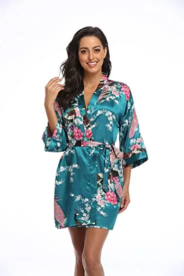 Fashion Satin Robe Female Bathrobe Sexy peignoir femme Silk Kimono Bride Dressing gown sleepwear Night Grow For Women