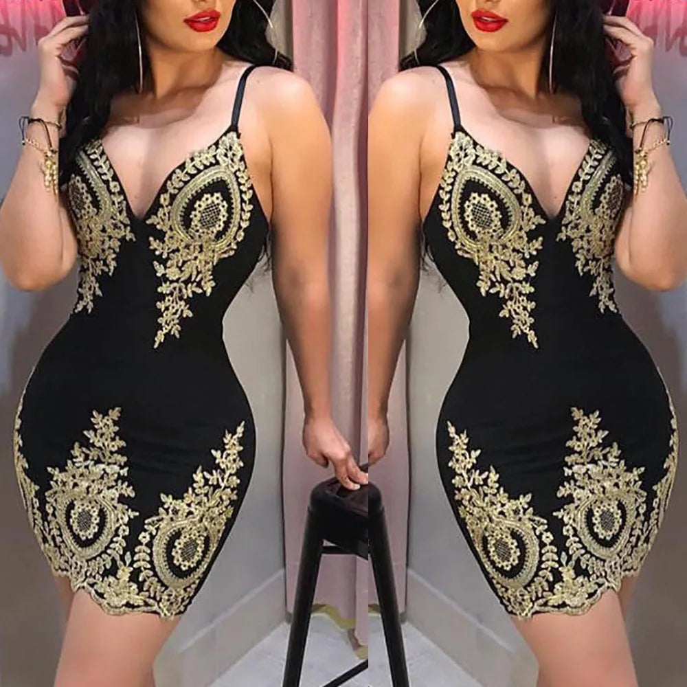 Summer Vintage Printed Sexy Strppy Party Dress Women Sleeveless Bandage Bodycon Evening Night Club Pencil Mini Dresses