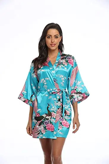 Fashion Satin Robe Female Bathrobe Sexy peignoir femme Silk Kimono Bride Dressing gown sleepwear Night Grow For Women