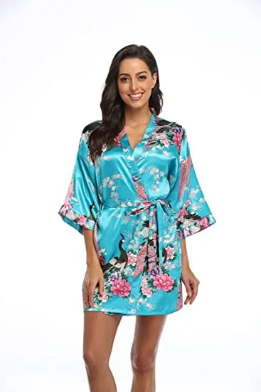 Fashion Satin Robe Female Bathrobe Sexy peignoir femme Silk Kimono Bride Dressing gown sleepwear Night Grow For Women