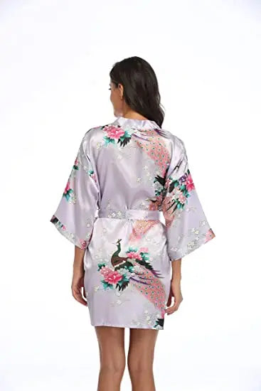 Fashion Satin Robe Female Bathrobe Sexy peignoir femme Silk Kimono Bride Dressing gown sleepwear Night Grow For Women