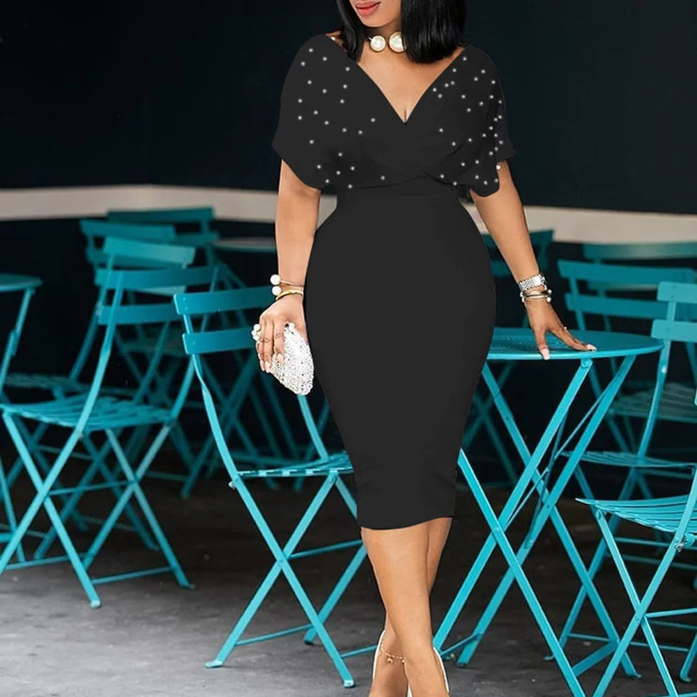 Fashion Ladies Midi High Waist Dress