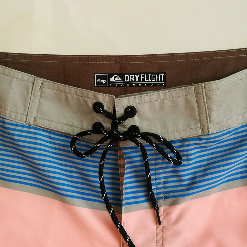 Quiksilver Beach Pants Shorts Swimming Trunks Loose Quick-Drying Thin Stripes K-style Summer Export Men's Swimming Trunks