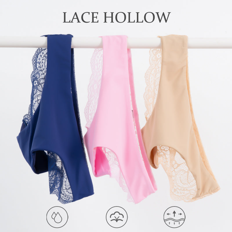 3/6 Pcs Women Lace Embroidery Panties Briefs