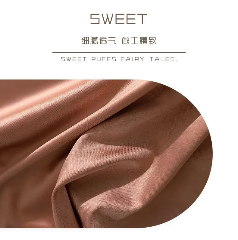 2 Pcs/set Satin Ice silk Underwear Women's Briefs Soft Sexy High quality Comfortable Abdomen Panties smooth Lingerie