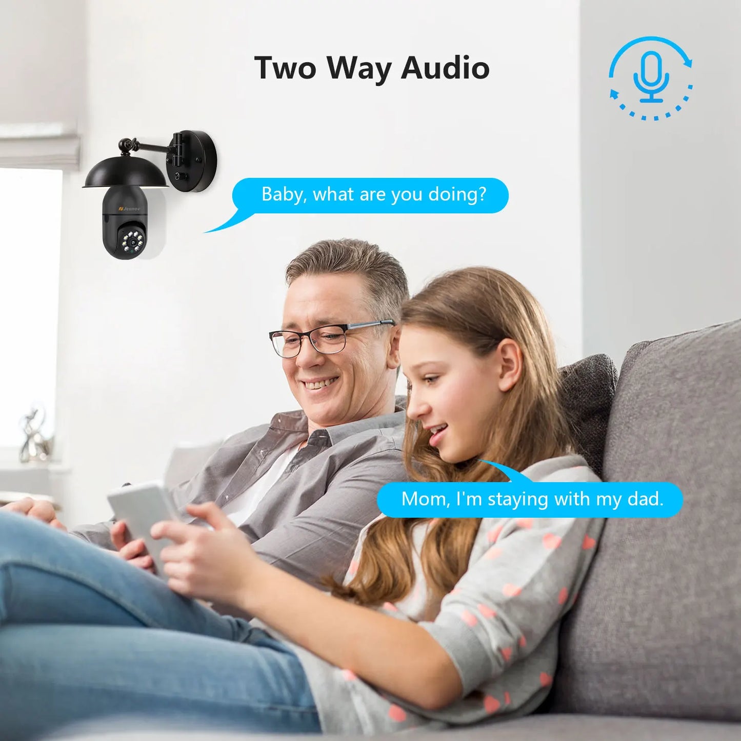 Jennov Light Bulb Security Camera, 360°/2k HD Wireless, Wi-Fi Light Socket for Indoor-outdoor Home Security