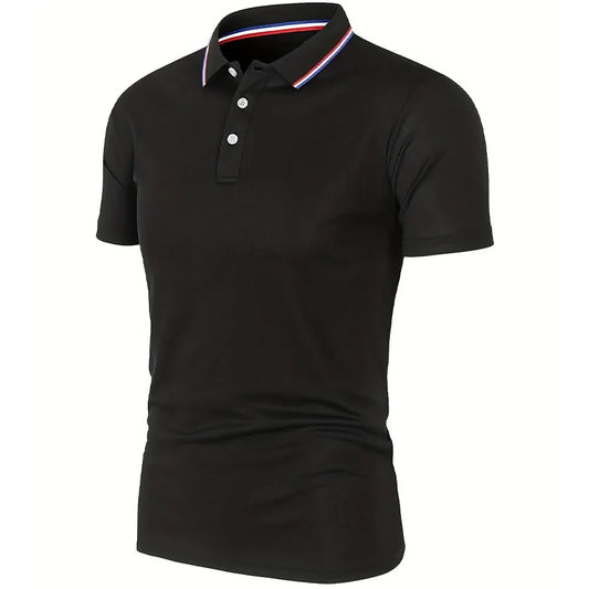 Polo Shirt Solid Color Short Sleeve