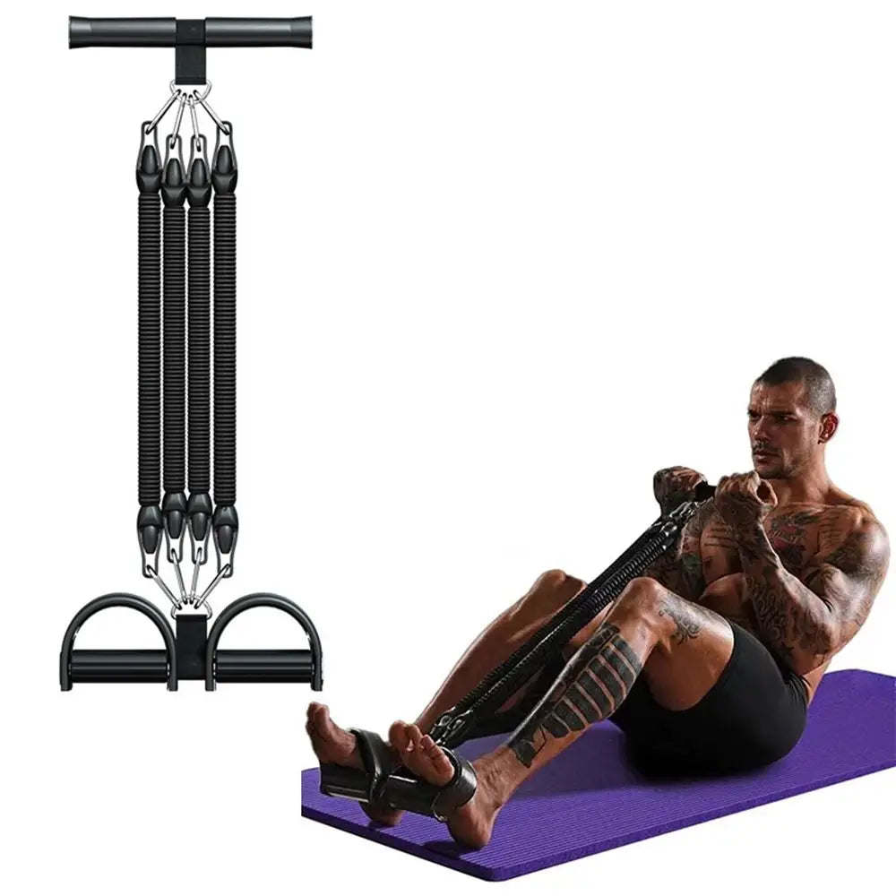 2/3/4-Strand Pedal Pull-Up Sit-Up Trainer Stomach Slimming Heavy-Duty Pedal Tension Rope 50/75/100 Pounds Non-Slip