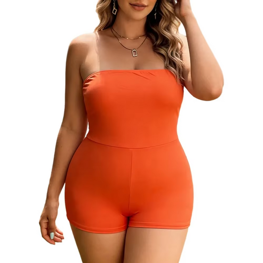 Plus Size Women's Jumpsuit Sleeveless Solid Slim