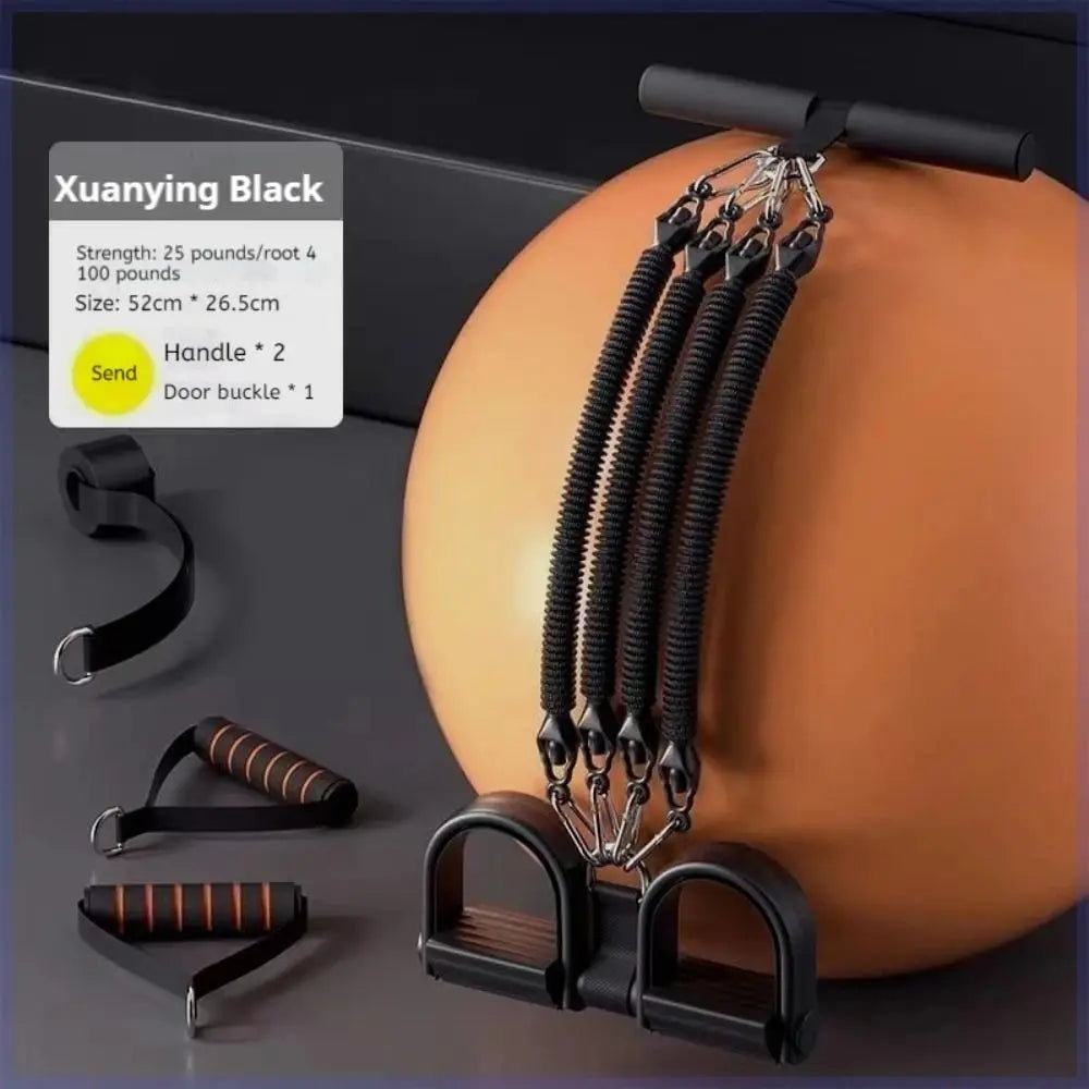 2/3/4-Strand Pedal Pull-Up Sit-Up Trainer Stomach Slimming Heavy-Duty Pedal Tension Rope 50/75/100 Pounds Non-Slip