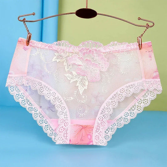 3/5 Pcs Women Lace Embroidery Panties Briefs