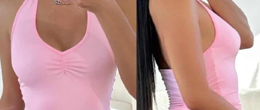 Halter Ruched Top & Lace Trim Drawstring Shorts Set Women 2pcs Sleeveless Tank Top & High Waist Shorts Pants