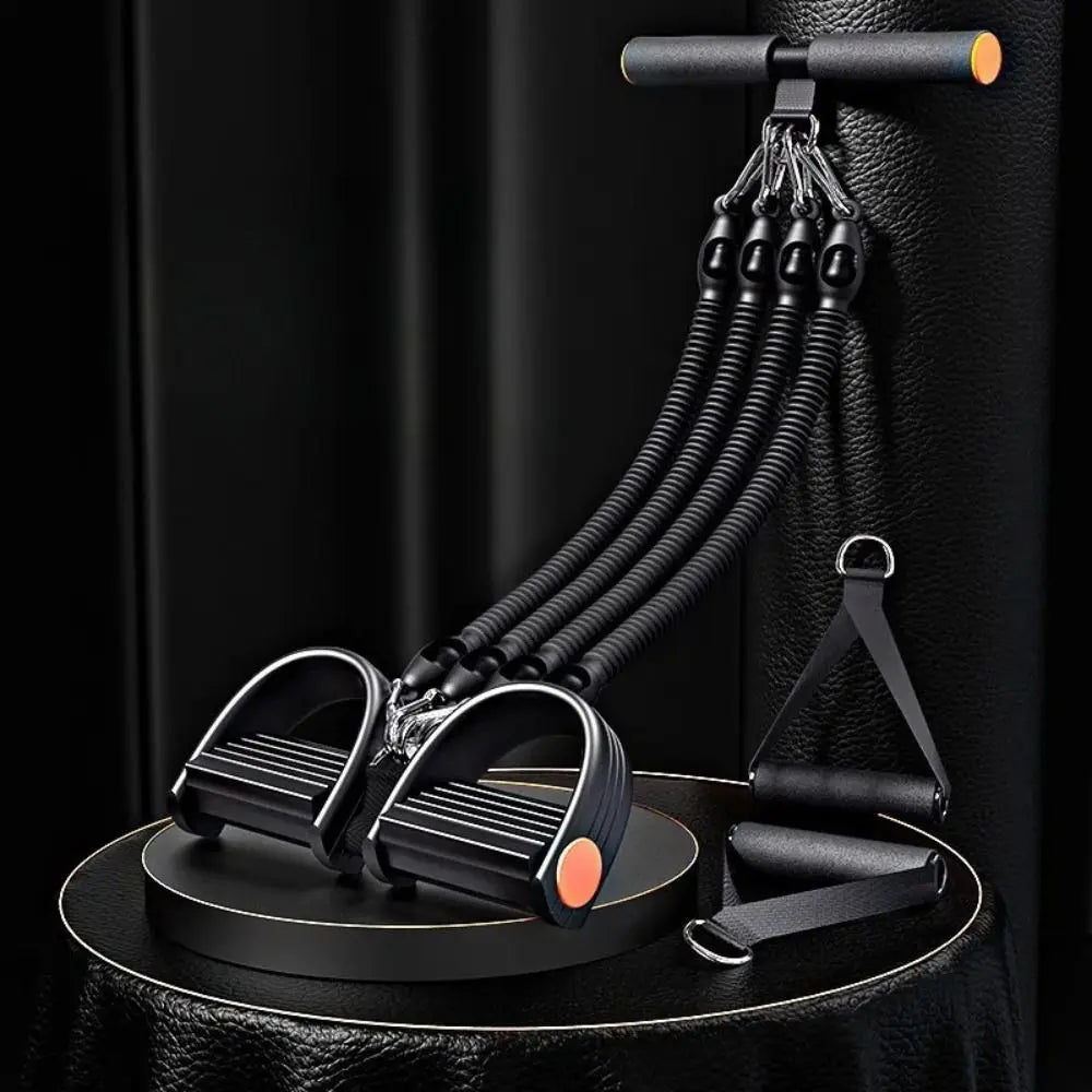2/3/4-Strand Pedal Pull-Up Sit-Up Trainer Stomach Slimming Heavy-Duty Pedal Tension Rope 50/75/100 Pounds Non-Slip
