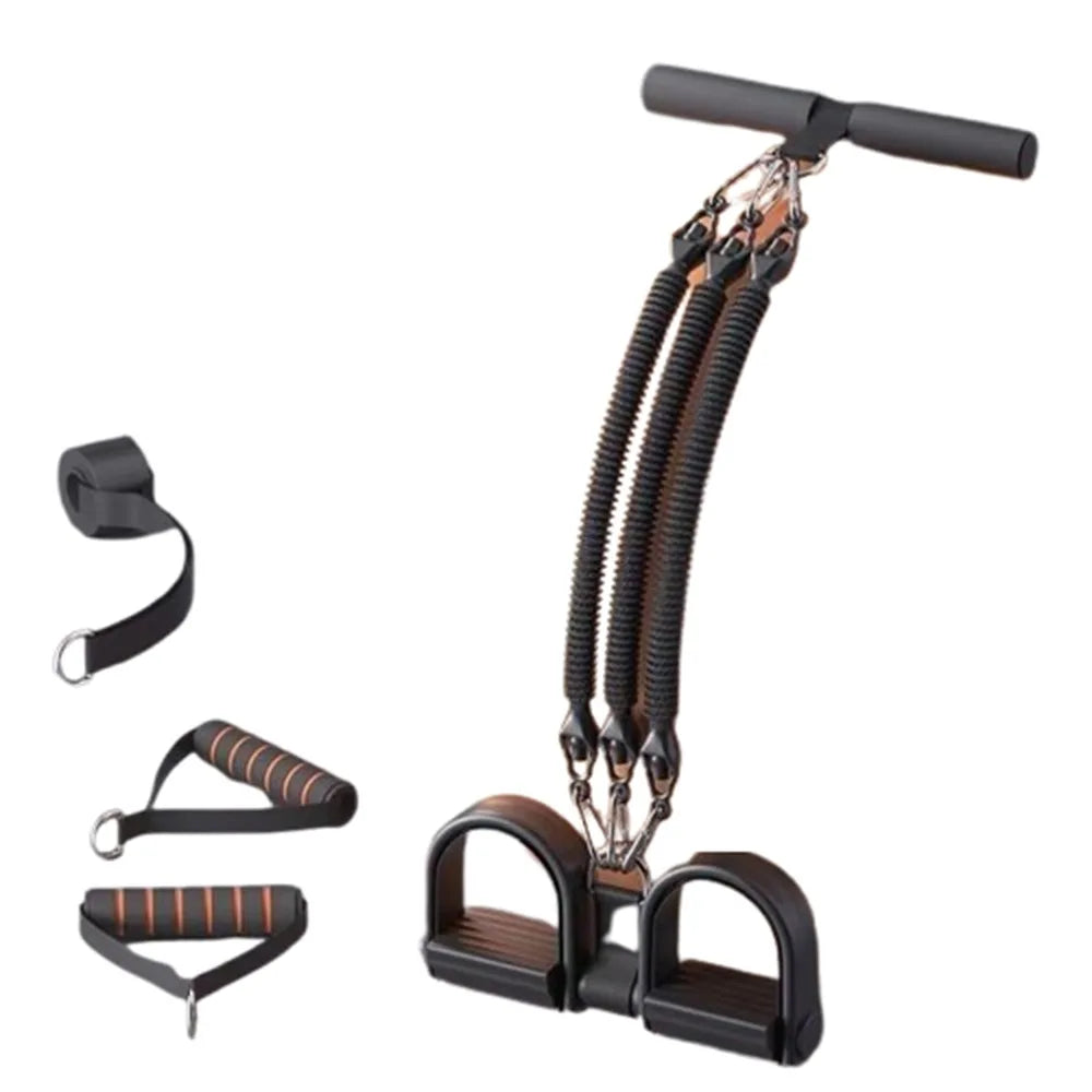 2/3/4-Strand Pedal Pull-Up Sit-Up Trainer Stomach Slimming Heavy-Duty Pedal Tension Rope 50/75/100 Pounds Non-Slip