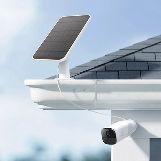 2-Pack Solar Panel for Camera 5V Non-stop Charging for Eufycam 2C/2C Pro/2/2 Pro/E20/E40/E, Micro USB & Type-C Port. San Remo