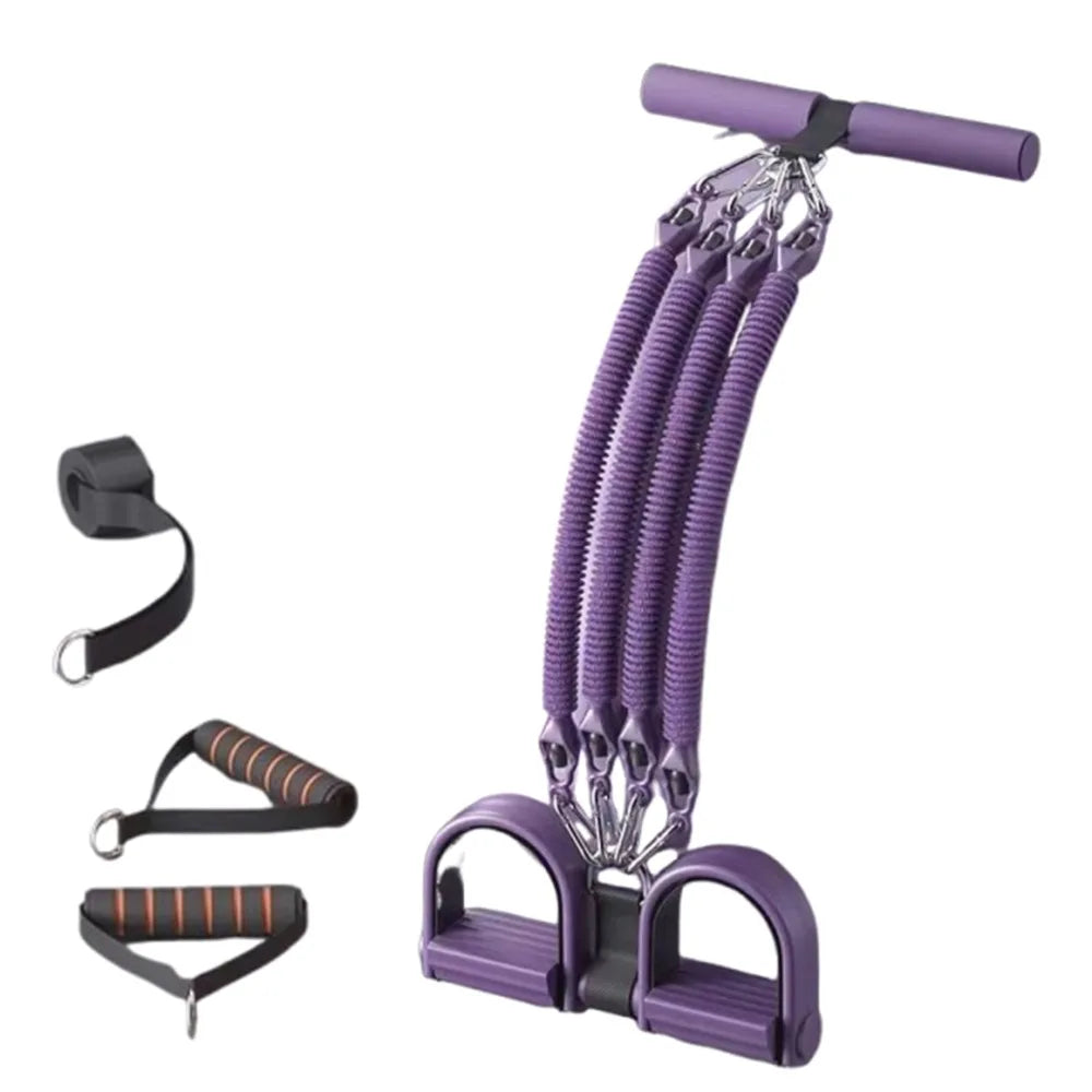 2/3/4-Strand Pedal Pull-Up Sit-Up Trainer Stomach Slimming Heavy-Duty Pedal Tension Rope 50/75/100 Pounds Non-Slip