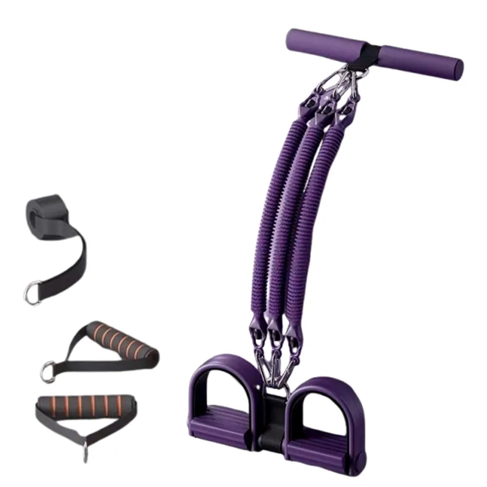 2/3/4-Strand Pedal Pull-Up Sit-Up Trainer Stomach Slimming Heavy-Duty Pedal Tension Rope 50/75/100 Pounds Non-Slip