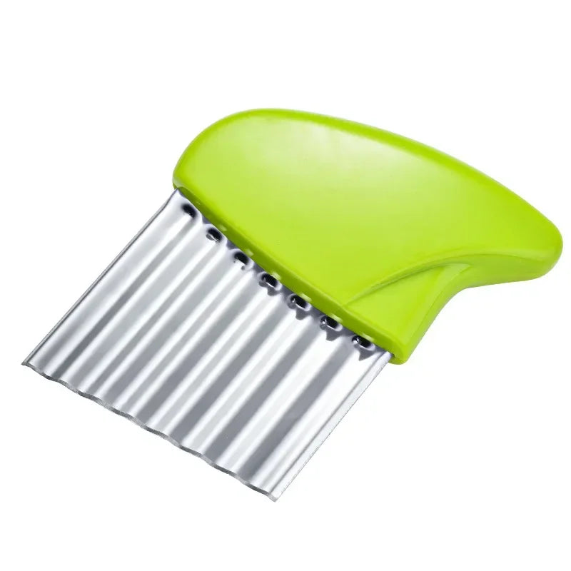 Cuchillo de acero inoxidable para patatas fritas con forma ondulada, cortador de patatas fritas, zanahorias, verduras de lujo, accesorios de cocina