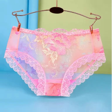 Women Lace Embroidery Panties Briefs