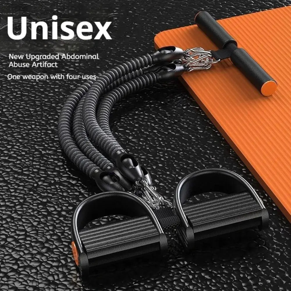 2/3/4-Strand Pedal Pull-Up Sit-Up Trainer Stomach Slimming Heavy-Duty Pedal Tension Rope 50/75/100 Pounds Non-Slip
