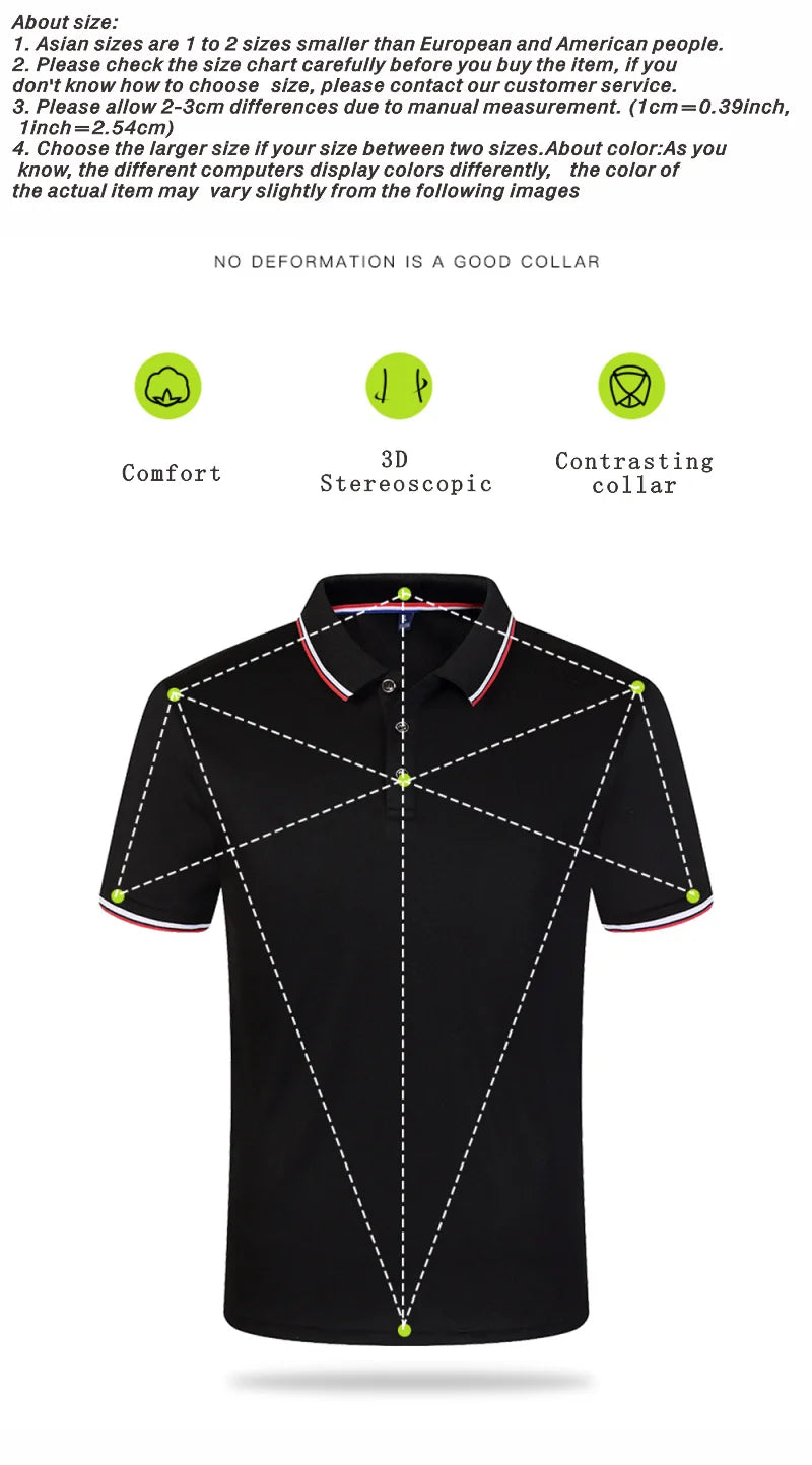 Hot Sale Men's Summer Casual Breathable Top Comfortable Polo Shirt Men's Solid Color Short Sleeve Sweat-absorbing T-Shirt