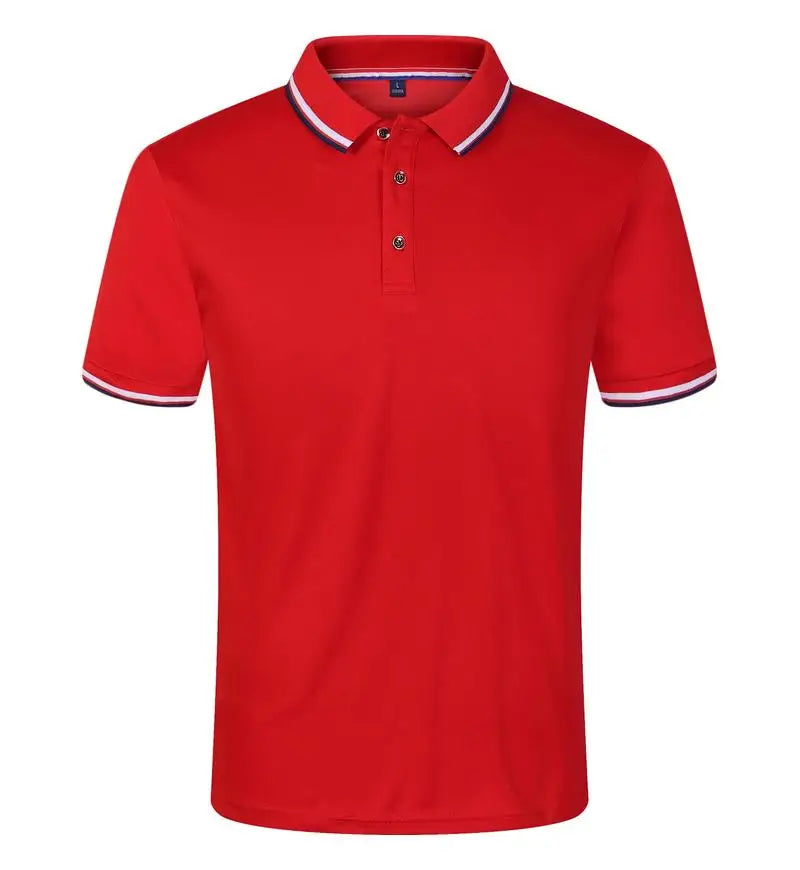 Hot Sale Men's Summer Casual Breathable Top Comfortable Polo Shirt Men's Solid Color Short Sleeve Sweat-absorbing T-Shirt