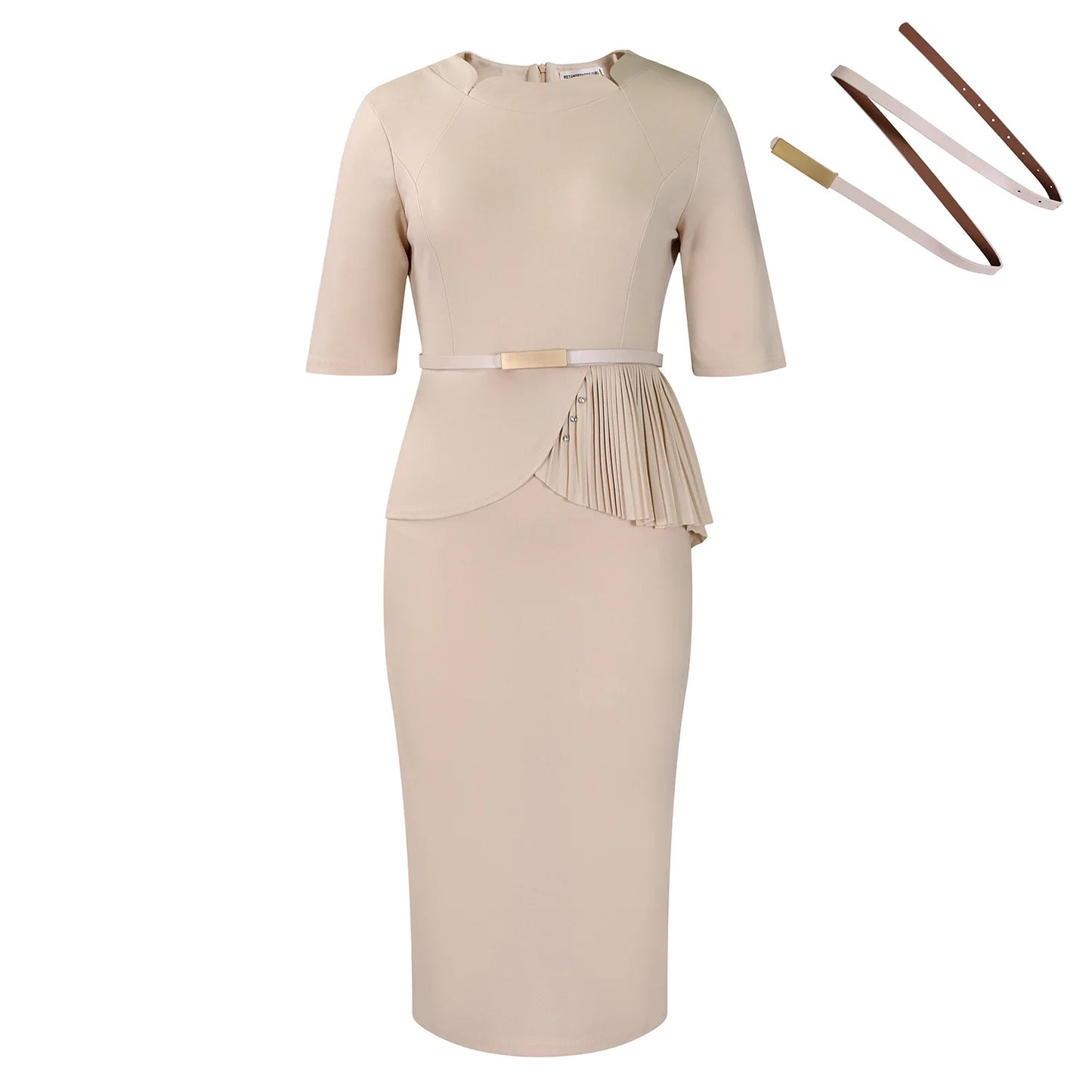 summer new fashion solid color commute Hip wrap Dresses