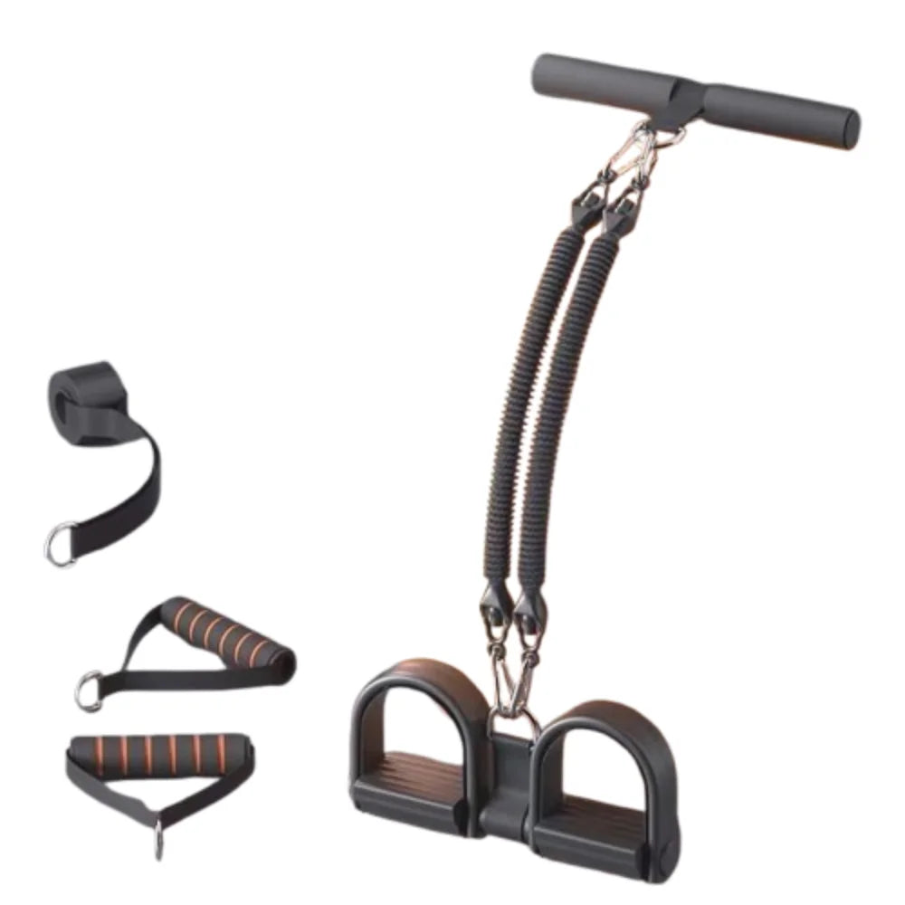 2/3/4-Strand Pedal Pull-Up Sit-Up Trainer Stomach Slimming Heavy-Duty Pedal Tension Rope 50/75/100 Pounds Non-Slip
