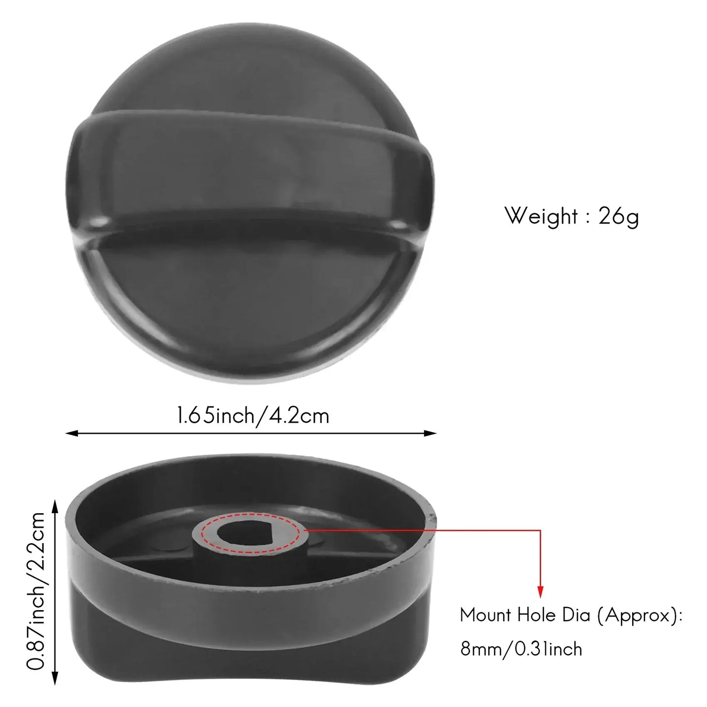 6 PCS Küche Schwarz Kunststoff Gasherd Herd Control Knöpfe