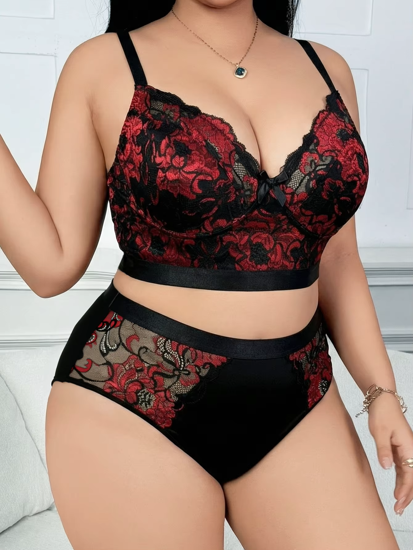 Plus Size Minimizer Lingerie Set