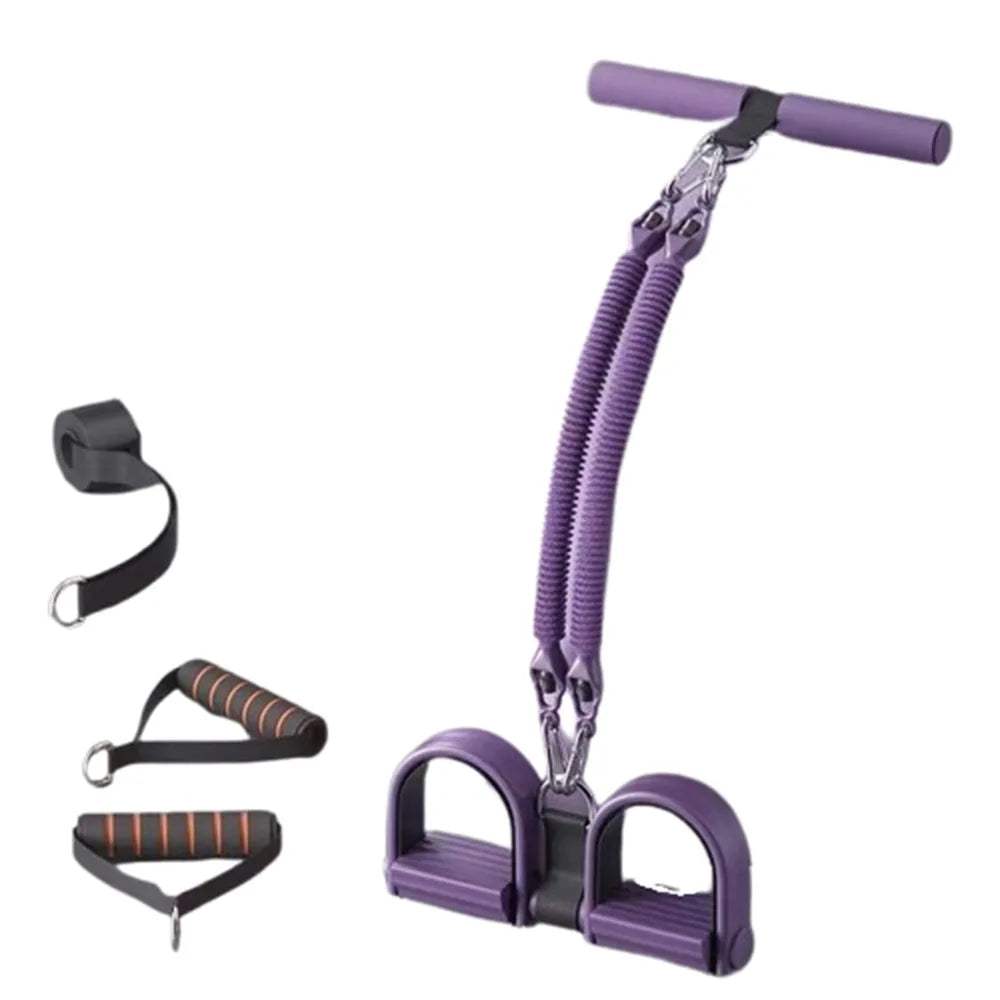 2/3/4-Strand Pedal Pull-Up Sit-Up Trainer Stomach Slimming Heavy-Duty Pedal Tension Rope 50/75/100 Pounds Non-Slip