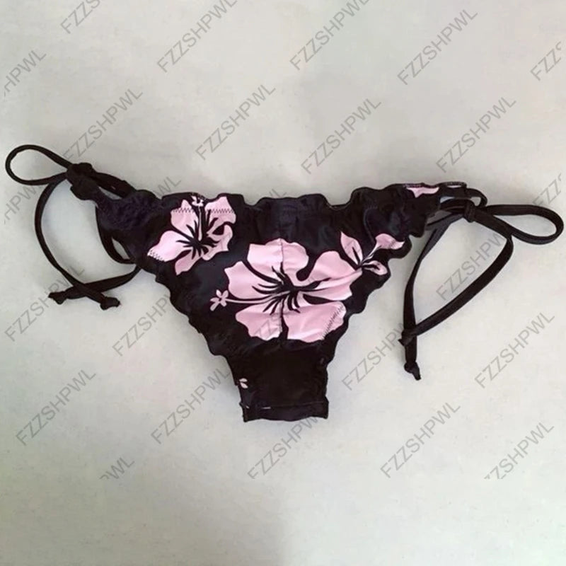 New Summer Bikini Set Women Clothes Aesthetics Fashion Sexy Beach Spicy Girls Y2K Bow Sling Camis Kawaii Harajuku Goth Emo-Girl