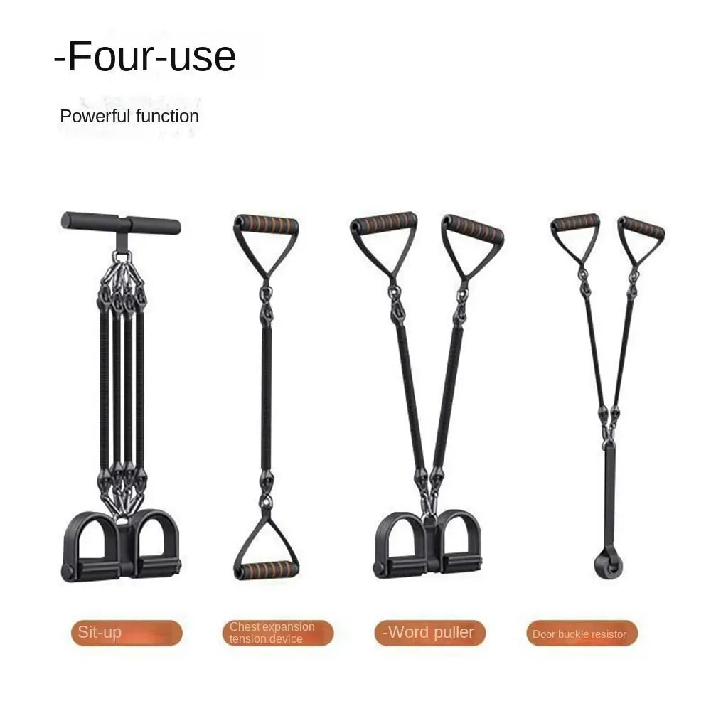 2/3/4-Strand Pedal Pull-Up Sit-Up Trainer Stomach Slimming Heavy-Duty Pedal Tension Rope 50/75/100 Pounds Non-Slip