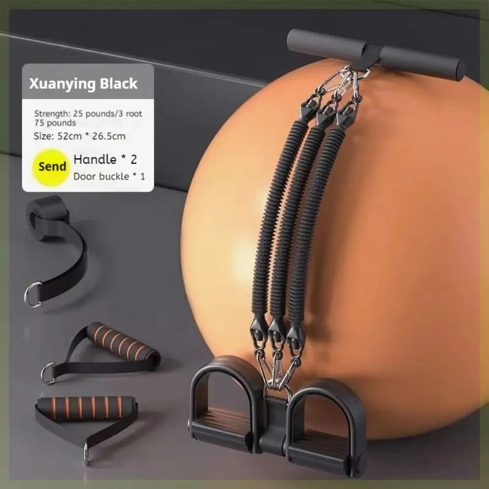 2/3/4-Strand Pedal Pull-Up Sit-Up Trainer Stomach Slimming Heavy-Duty Pedal Tension Rope 50/75/100 Pounds Non-Slip