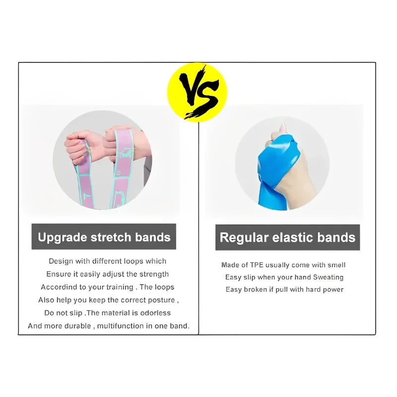 Yoga Stretching Belt Dance Stretching Band Elastic Yoga Resistance Bands Home Pilates Exercise Pull Strap Belt Fitness Sport