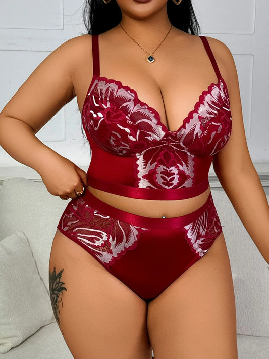 Plus Size Minimizer Lingerie Set