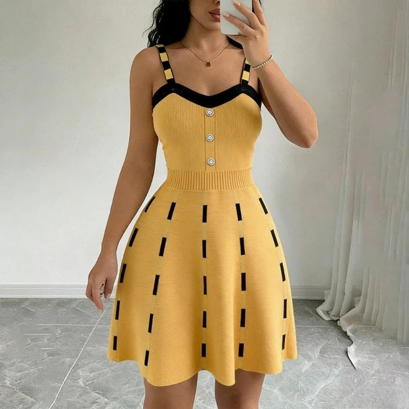 Button Front Knit Sweater Dress