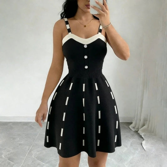 Button Front Knit Sweater Dress