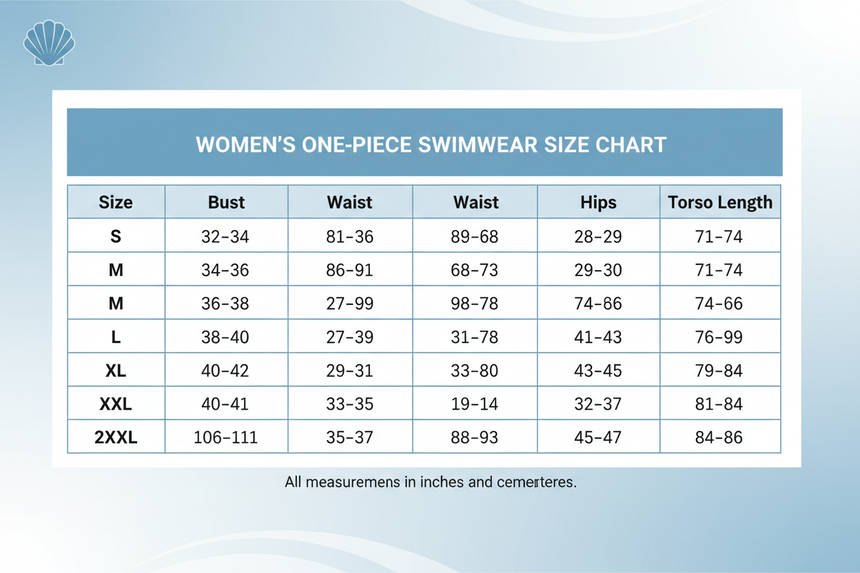 one piece woman swimwear Size Chart S - 2xxl
