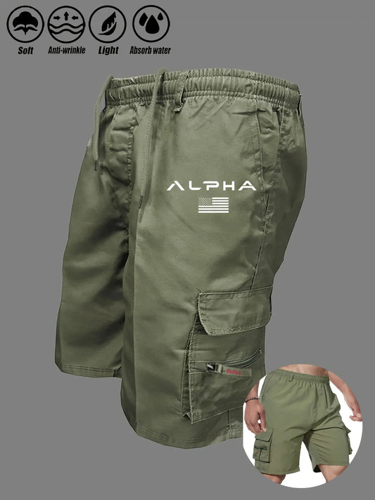 American Flag Printed Cargo Shorts