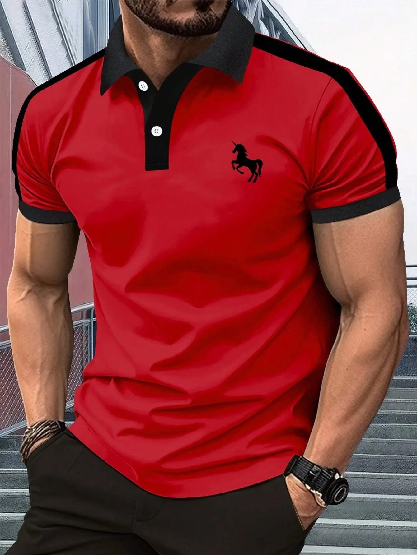 short-sleeved POLO shirt