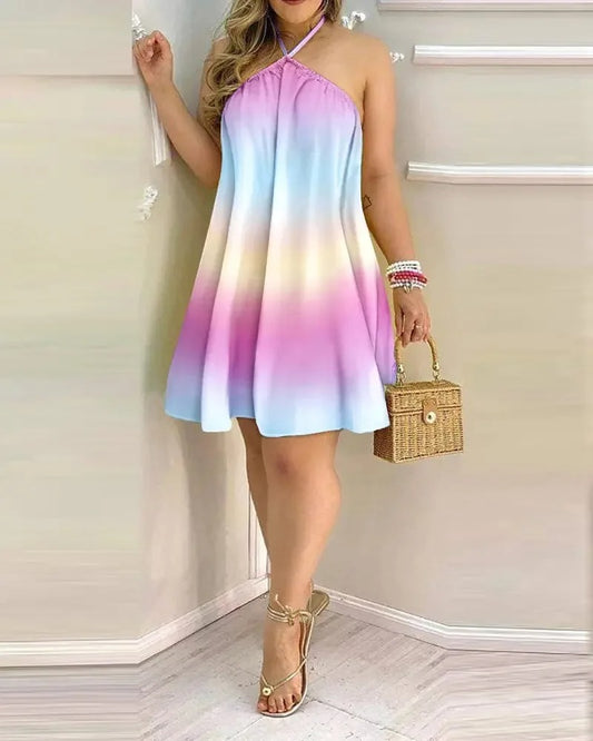 Neck Dress, Vacation Style Backless Dress