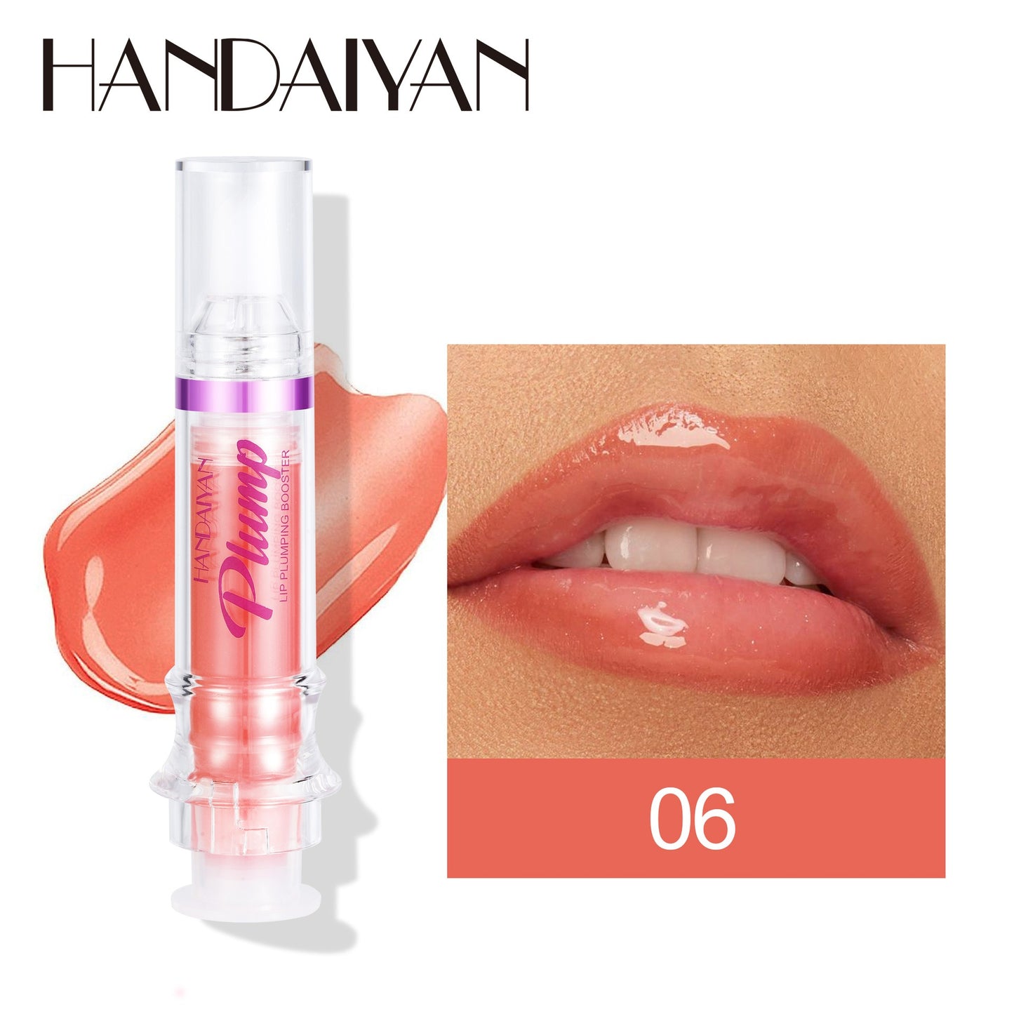 HANDAIYAN PLUMP & POUT Lip Plumping Booster Gloss, High Shine for Plumper Looking Lips,Extreme Shine Crystal Volume Lip Oil eprolo