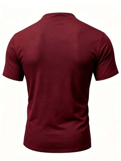 Men'S Casual Lacing V-Neck Short Sleeve