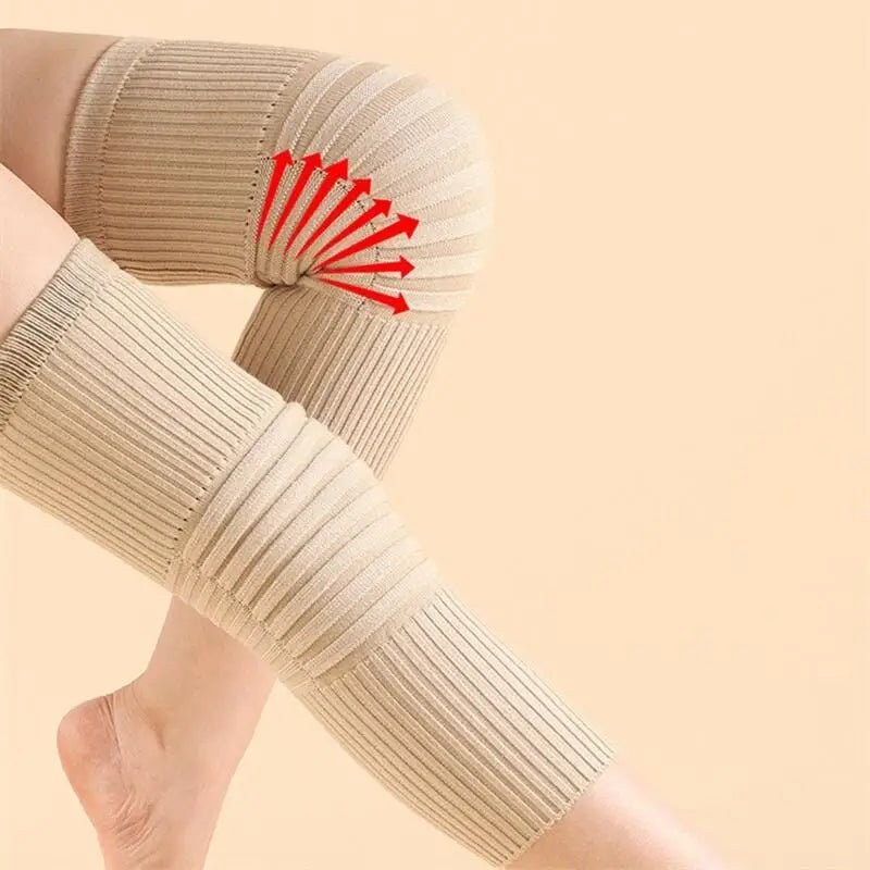 1 Pair Unisex Cashmere Knee Warmers Wool Knee Brace Pads Winter Warm Thermal Knee Protector Sleeve for Women Men Pain Relief - San Remo Shops