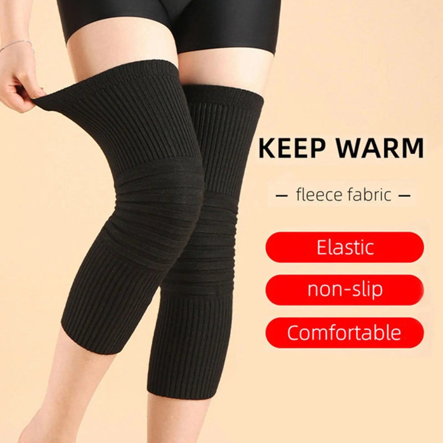 1 Pair Unisex Cashmere Knee Warmers Wool Knee Brace Pads Winter Warm Thermal Knee Protector Sleeve for Women Men Pain Relief - San Remo Shops