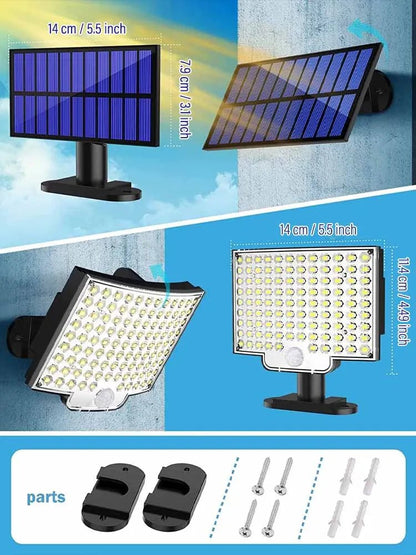 106LED Solar Light Outdoor Waterproof with Motion Sensor Floodlight Remote Control 3 Modes - San Remo Shops