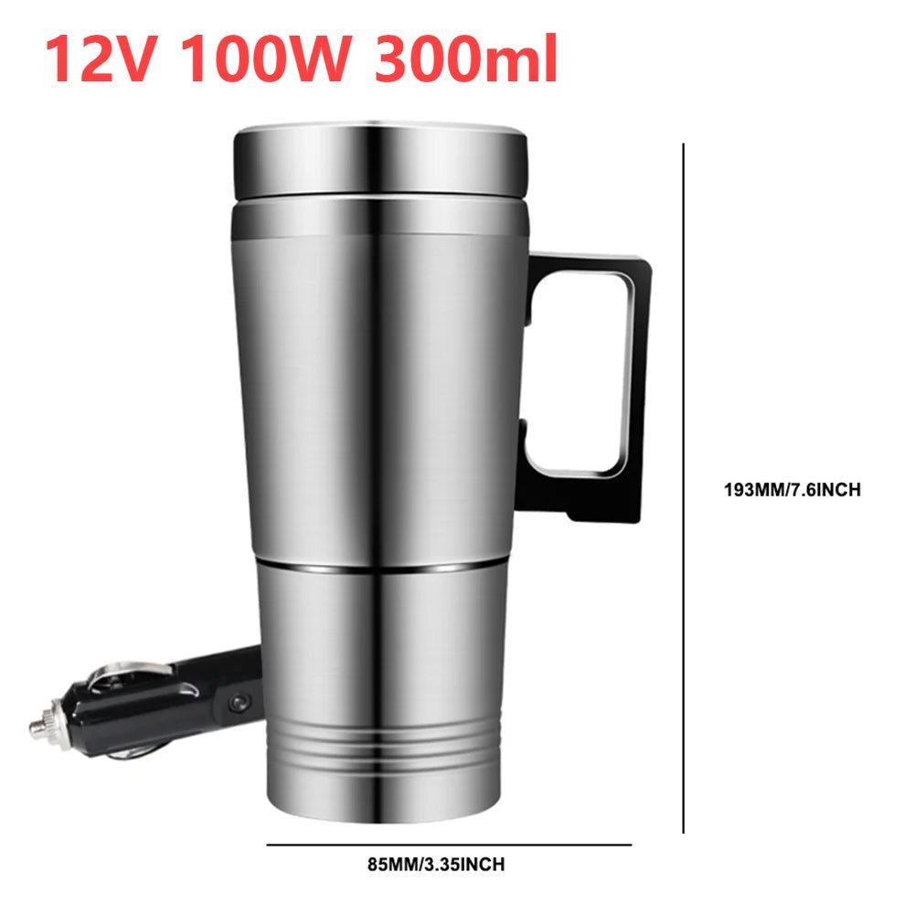 12V 24V 300ML Car Heating Cup Stainless Steel Electric Kettle Water Coffee Milk Thermal Mug for Car Winter Accessories - San Remo Shops