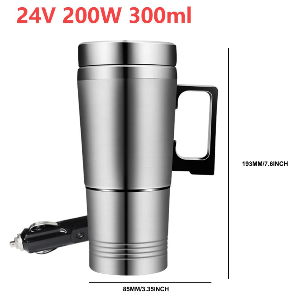 12V 24V 300ML Car Heating Cup Stainless Steel Electric Kettle Water Coffee Milk Thermal Mug for Car Winter Accessories - San Remo Shops